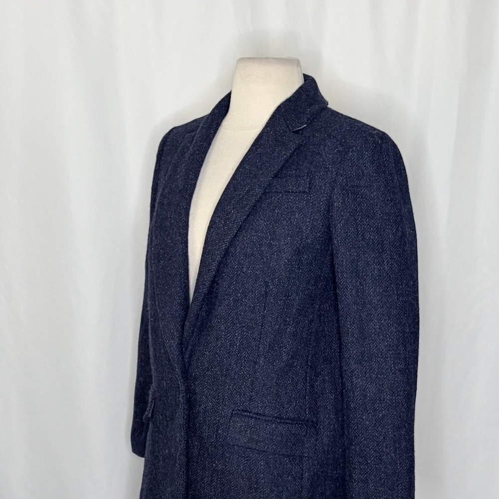 J. CREW Wool Alfie Blazer Navy Blue Herringbone Preppy Academia 4P 4 Petite - Picture 8 of 16